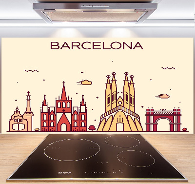 Spatscherm keuken De inscriptie Barcelona