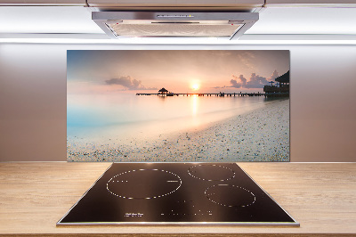 Glazen achterwand keuken Strand van de Malediven