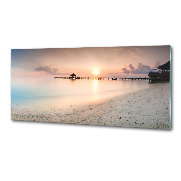 Glazen achterwand keuken Strand van de Malediven