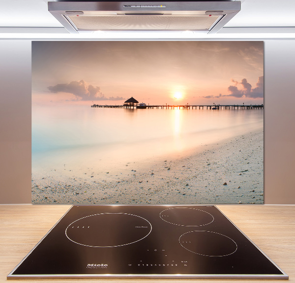 Glazen achterwand keuken Strand van de Malediven