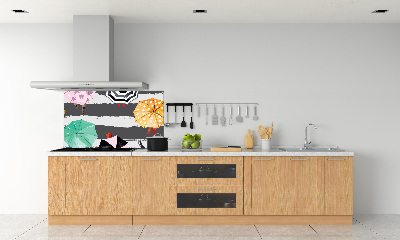 Spatscherm keuken Kleurrijke paraplu's