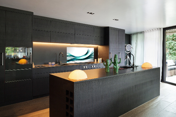 Spatscherm keuken Abstracte golven