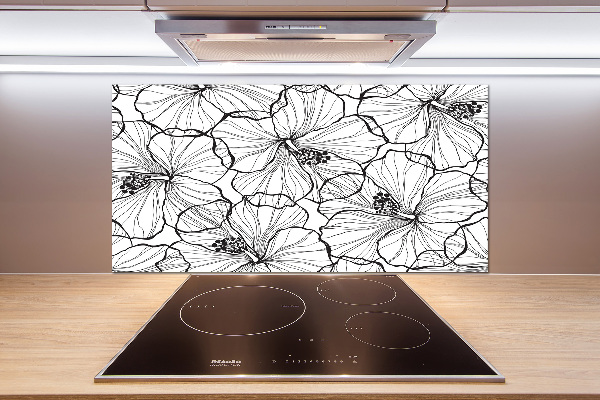 Glazen achterwand keuken Hawaiiaanse bloemen