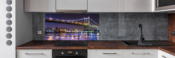 Glazen achterwand keuken New York Bridge
