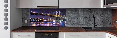 Glazen achterwand keuken New York Bridge