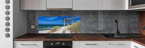 Glazen achterwand keuken duinen aan zee