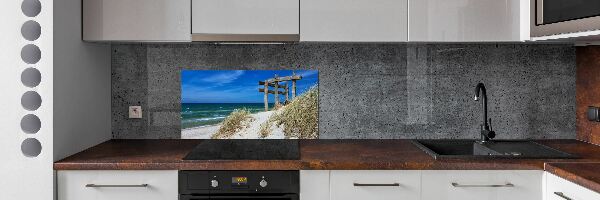 Glazen achterwand keuken duinen aan zee