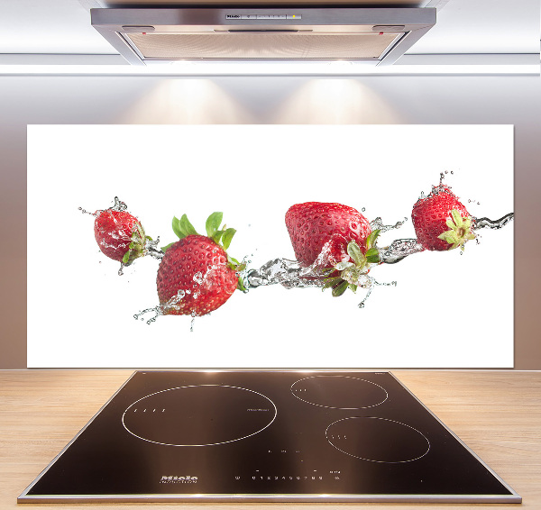 Keuken achterwand Aardbeien en water