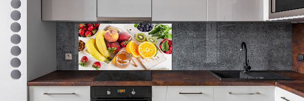 Glazen achterwand keuken Fruit en honing