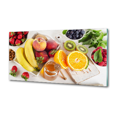 Glazen achterwand keuken Fruit en honing
