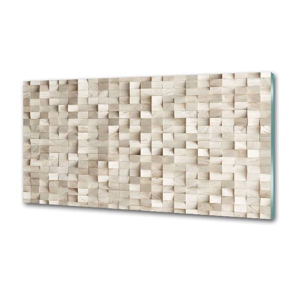 Spatscherm keuken Houten kubussen