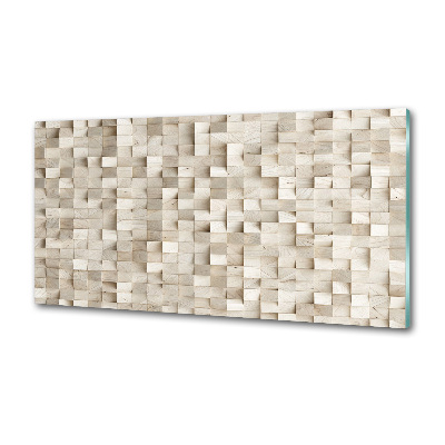 Spatscherm keuken Houten kubussen