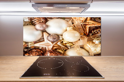 Glazen achterwand keuken Kerstballen