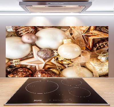 Glazen achterwand keuken Kerstballen