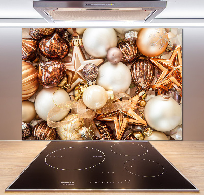 Glazen achterwand keuken Kerstballen