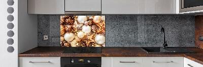 Glazen achterwand keuken Kerstballen