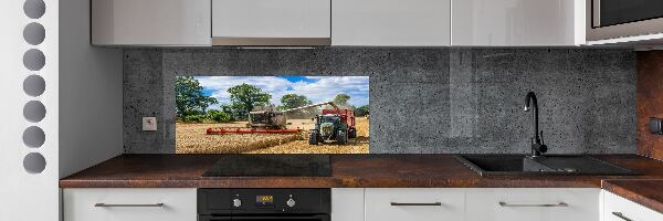 Spatscherm keuken Maaidorser en tractor