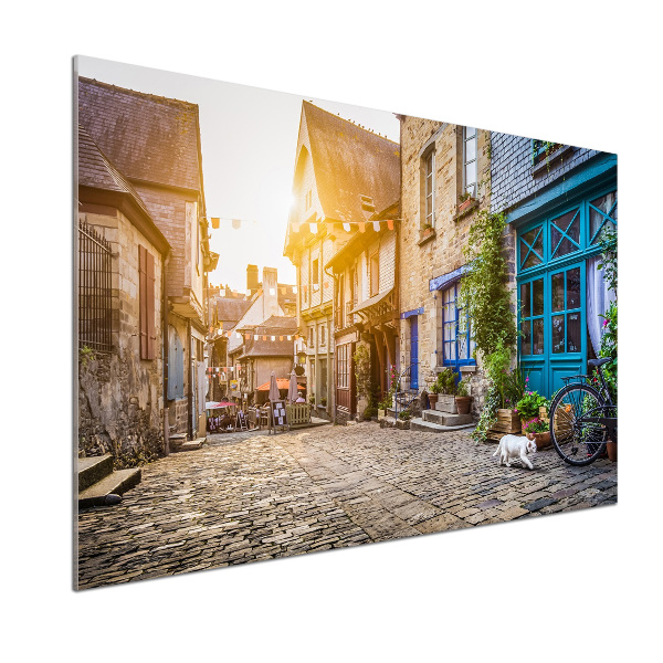 Glazen achterwand keuken Een charmante straat