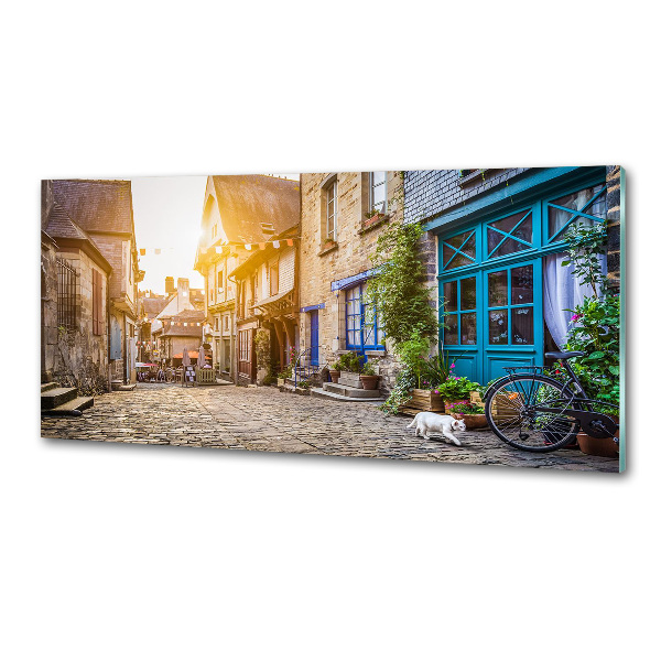 Glazen achterwand keuken Een charmante straat