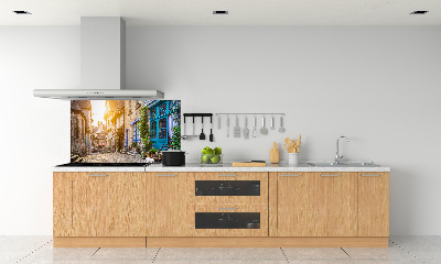 Glazen achterwand keuken Een charmante straat