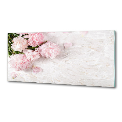 Glazen achterwand keuken Pioenrozen