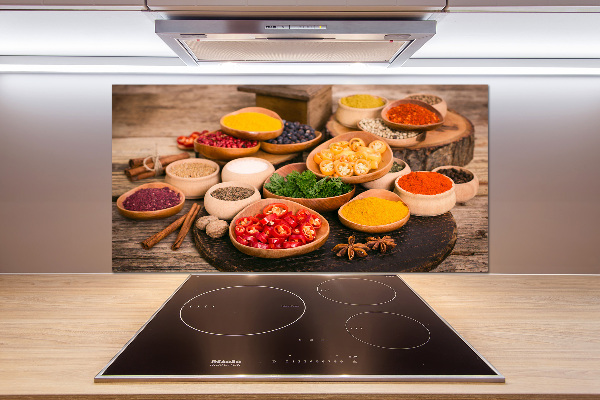 Glazen achterwand keuken Specerijen en kruiden