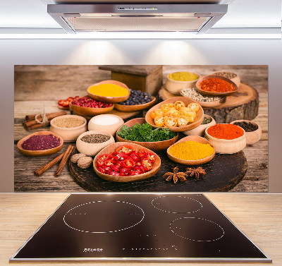 Glazen achterwand keuken Specerijen en kruiden