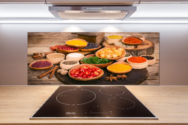 Glazen achterwand keuken Specerijen en kruiden