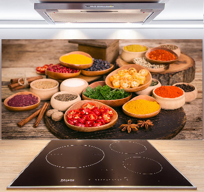 Glazen achterwand keuken Specerijen en kruiden