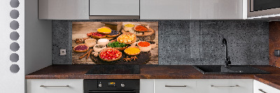 Glazen achterwand keuken Specerijen en kruiden