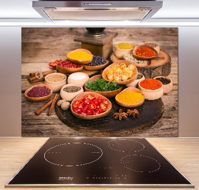 Glazen achterwand keuken Specerijen en kruiden