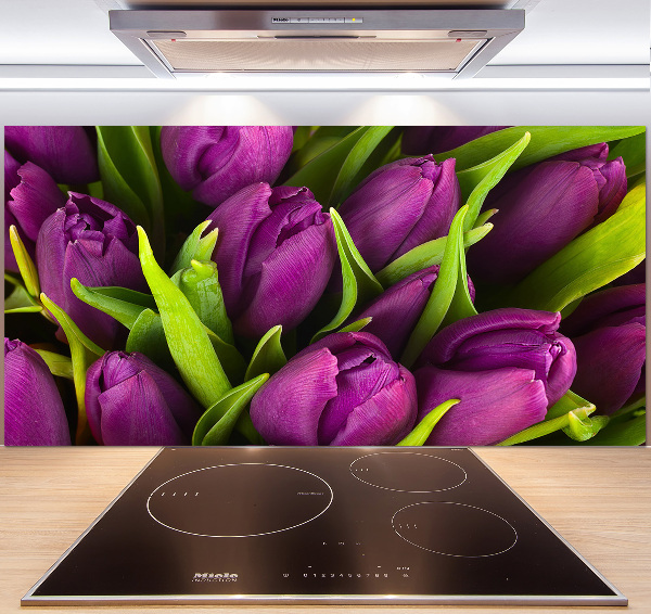 Achterwand keuken Paarse tulpen