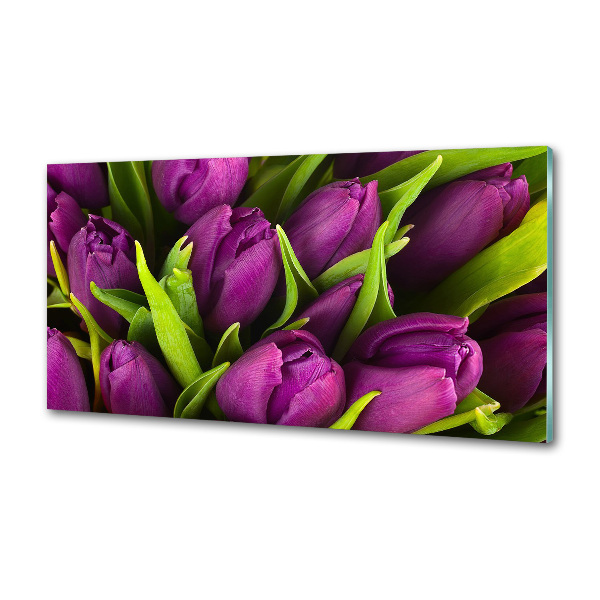 Achterwand keuken Paarse tulpen