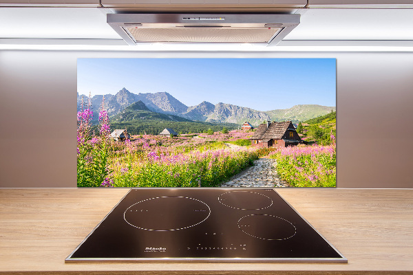 Glazen achterwand keuken Berghutten