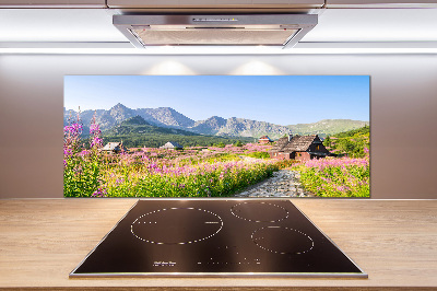 Glazen achterwand keuken Berghutten