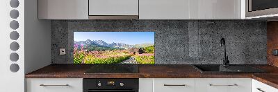 Glazen achterwand keuken Berghutten