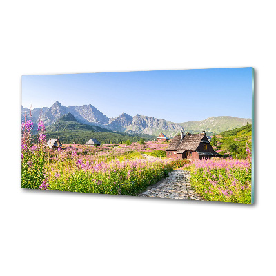 Glazen achterwand keuken Berghutten