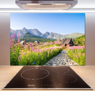 Glazen achterwand keuken Berghutten