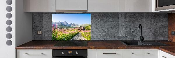 Glazen achterwand keuken Berghutten