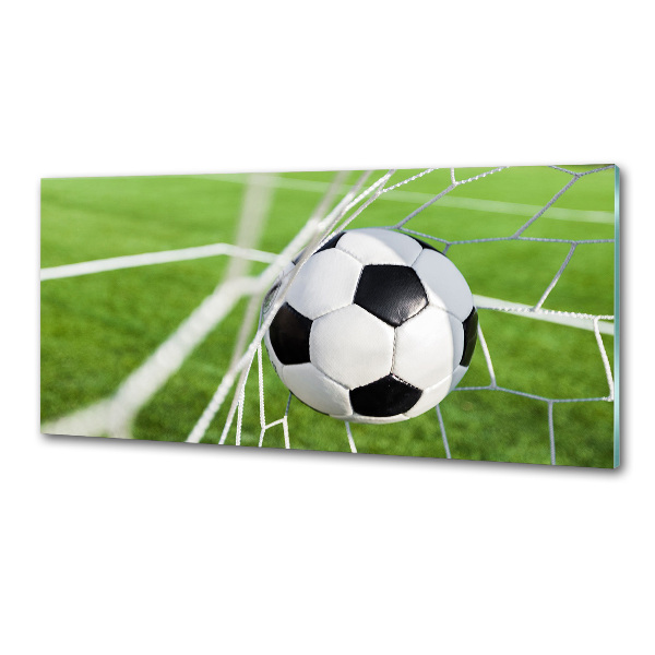 Spatscherm keuken De bal ligt in het doel.