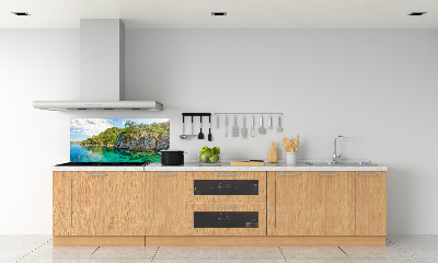 Spatscherm keuken Blauwe Lagune