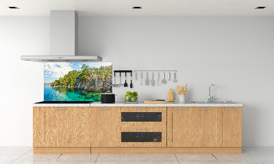 Spatscherm keuken Blauwe Lagune