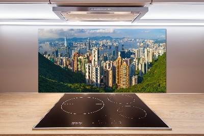 Glazen achterwand keuken Panorama van Hongkong