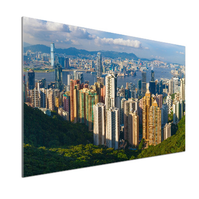 Glazen achterwand keuken Panorama van Hongkong