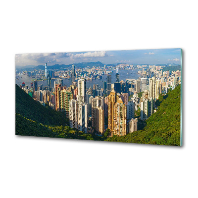 Glazen achterwand keuken Panorama van Hongkong