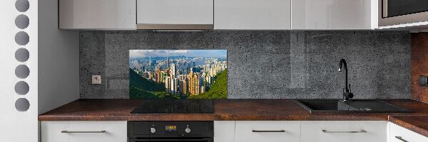 Glazen achterwand keuken Panorama van Hongkong