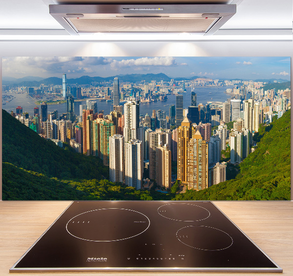 Glazen achterwand keuken Panorama van Hongkong