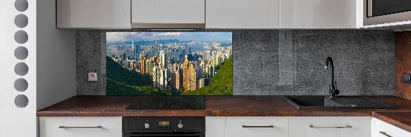 Glazen achterwand keuken Panorama van Hongkong