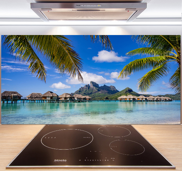 Spatplaat keuken Palmbomen in Bora Bora