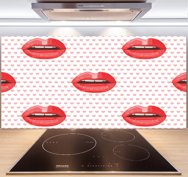Spatplaat keuken Rode lippen